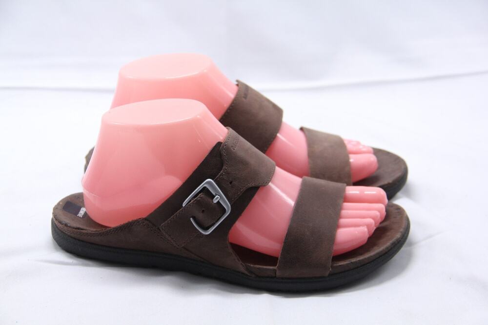 MERREL Around Town Sandals Womens Size 8 Brown Leather Buckle Comfort J03758